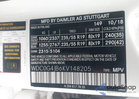 2019 Mercedes-Benz Glc 300 z USA, uszkodzony, nr VIN WDC0G4JB6KV148205